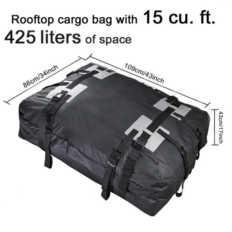 15 Cubic Foot Car Universal Rainproof Roof Luggage Outdoor Camper Roof Bag + Non-slip Mat, T20656 Roof Bag + Non-slip Mat