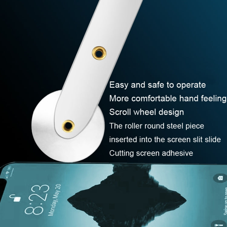 2 In 1 Roller Type Screen Removal Tool Tablet Phone Notebook Screen Separation Cutting Steel Blade, Roller Type