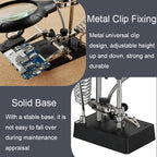 16129-C 2.5X/7.5X/10X LED Lighting Auxiliary Bracket Maintenance Magnifier, EU Plug, US Plug