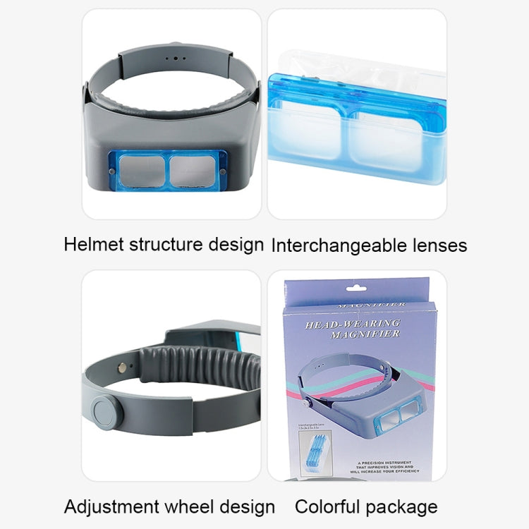 81007-B 1.5X/2X/2.5X/3.5X Optical Lens Head-mounted Watch Repair Magnifying Glass, 81007-B