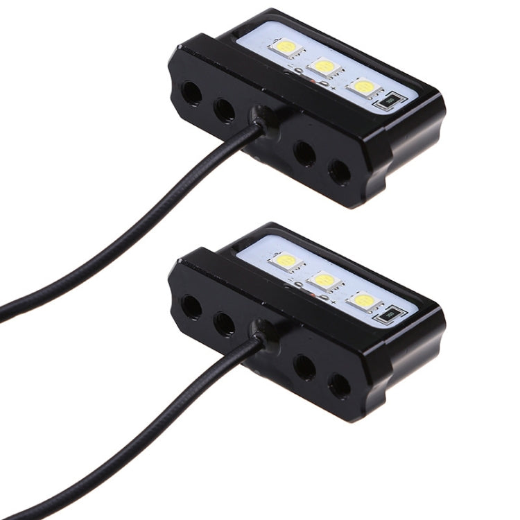 MK-114 2pcs Plane Frame CNC Aluminum Alloy LED Taillights Motorcycle License Plate Light, MK-114 Gold, MK-114 Black, MK-114 Red, MK-114 Blue