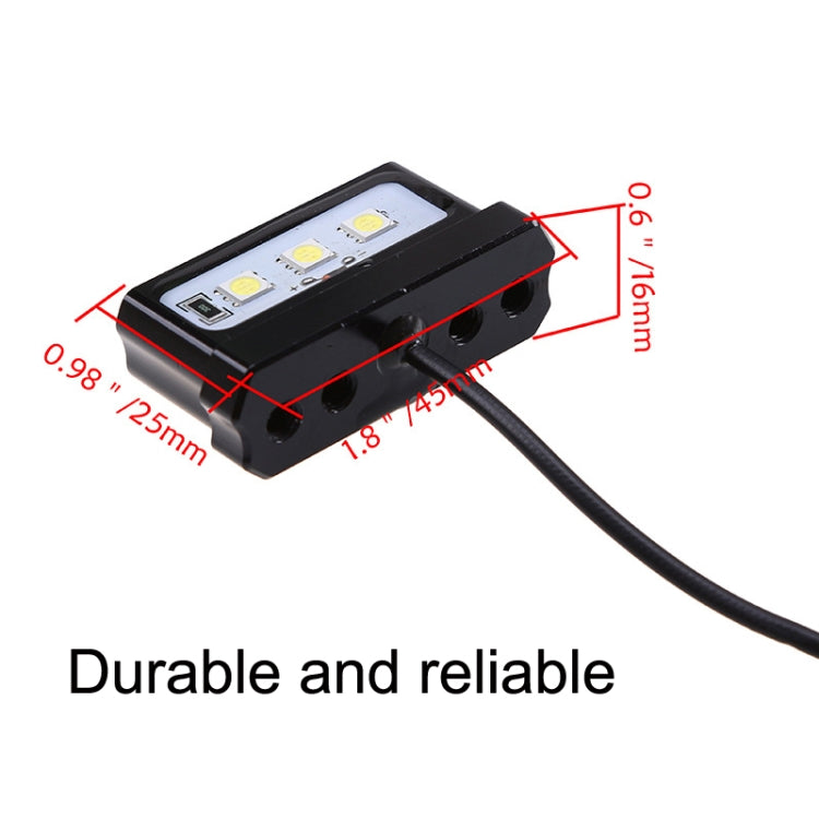 MK-114 2pcs Plane Frame CNC Aluminum Alloy LED Taillights Motorcycle License Plate Light, MK-114 Gold, MK-114 Black, MK-114 Red, MK-114 Blue
