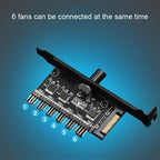 PIC Bit Case Cooling Fan Control Switch PWM 6 Way Computer Fan Speed Controller, PIC Bit Case SATA, PIC Bit Case Big 4Pin