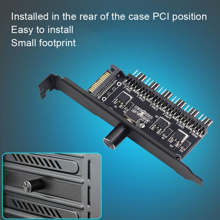 PIC Bit Case Cooling Fan Control Switch PWM 6 Way Computer Fan Speed Controller, PIC Bit Case SATA, PIC Bit Case Big 4Pin