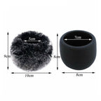 For Blue Yeti Pro Anti-Pop and Windproof Sponge/Fluffy Microphone Cover, Black Sponge, Gray Hair