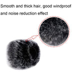 For Blue Yeti Pro Anti-Pop and Windproof Sponge/Fluffy Microphone Cover, Black Sponge, Gray Hair