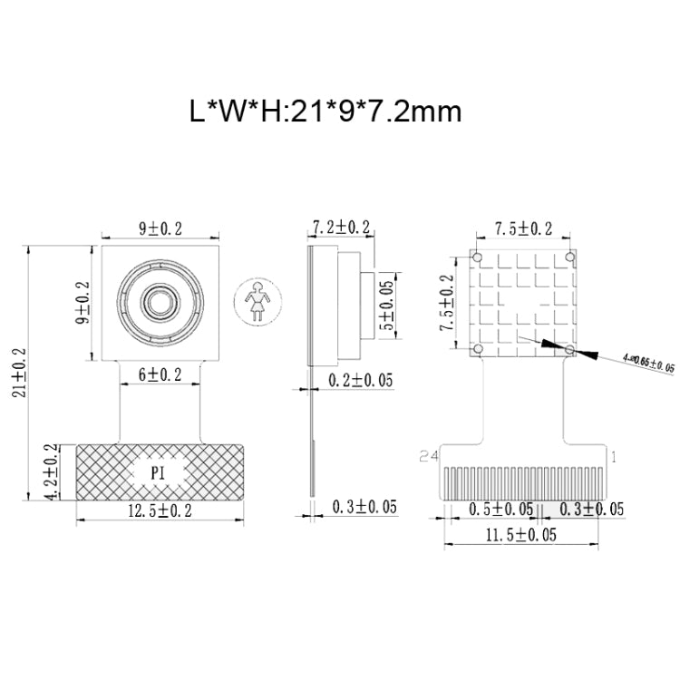 HDF3M-811 OV2640 DVP 24Pin Phone Built-in Compression Camera Module, HDF3M-811