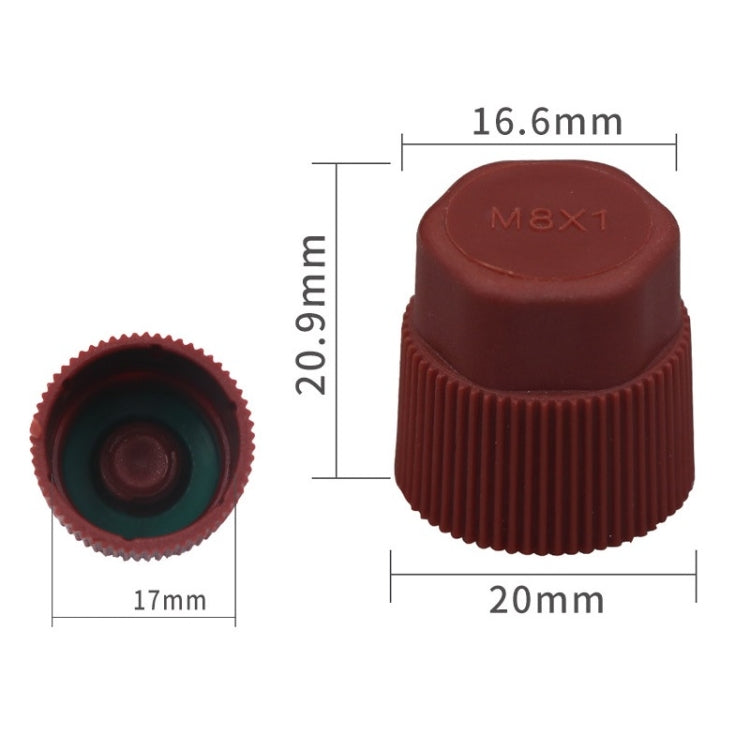 20pcs Automobile Air Conditioning Valve Plastic Dust Cap, Low Pressure, High Pressure