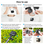 TELESIN Magnetic Action Camera Quick Release Bracket Mount,Spec:, TE-MMK-002  Ordinary, TE-MMK-002 Extended