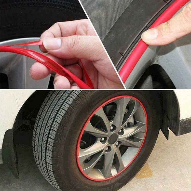 8m/roll Car Wheel General Sticker Modified Protection Sticker Anti-collision Strip, 1roll Yellow, 1roll Pink, 1roll Purple, 1roll Blue, 1roll Green, 1roll Orange, 1roll Gray, 1roll White, 1roll Black, 1roll Red
