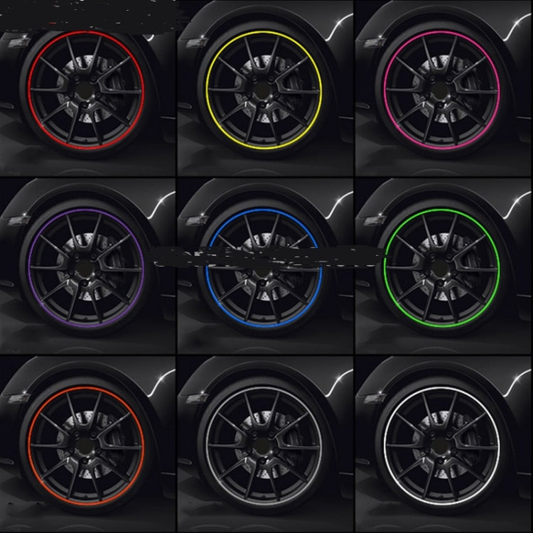 8m/roll Car Wheel General Sticker Modified Protection Sticker Anti-collision Strip, 1roll Yellow, 1roll Pink, 1roll Purple, 1roll Blue, 1roll Green, 1roll Orange, 1roll Gray, 1roll White, 1roll Black, 1roll Red