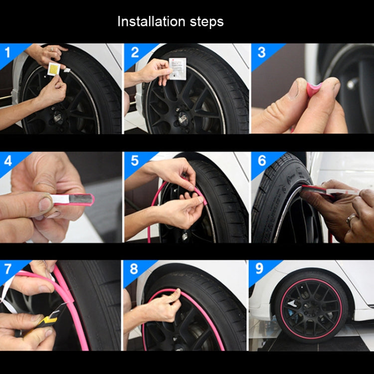 Car Wheel General TPE Protection Ring Bumper Wheel Decoration Modification Supplies, White, Orange, Gray, Red, Green, Blue, Pink, Purple, Black, Yellow