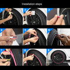 Car Wheel General TPE Protection Ring Bumper Wheel Decoration Modification Supplies, White, Orange, Gray, Red, Green, Blue, Pink, Purple, Black, Yellow