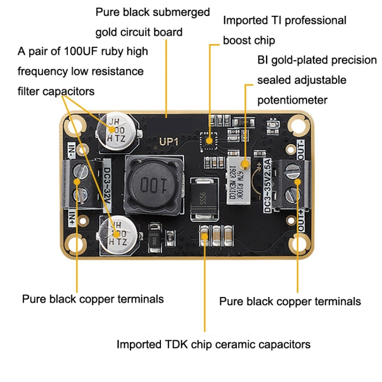 DC-DC Adjustable Step-Down Power Module 3V-32V To 3-36V 72W Stereotype Board, 3V-32V To 3-36V