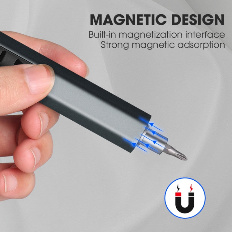 11 In 1 Rechargeable Mini Electric Screwdriver Set With 3LED Lighting, 11 In 1  Blue