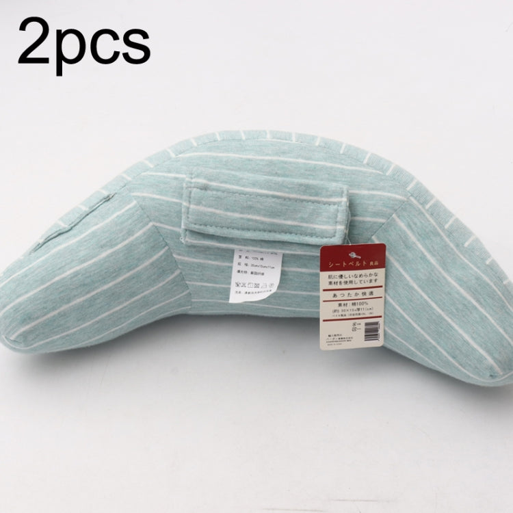 2pcs Children Neck Headrest Comfortable Shoulder Cover Car Neck Guard Pillow, 2pcs (Green Stripe), 2pcs (Blue Gray Strip), 2pcs (Gray Strip), 2pcs (Green Strip), 2pcs (Coffee Strip), 2pcs (Gray Stripe), 2pcs (Brown Stripe), 2pcs (Pink Stripe)