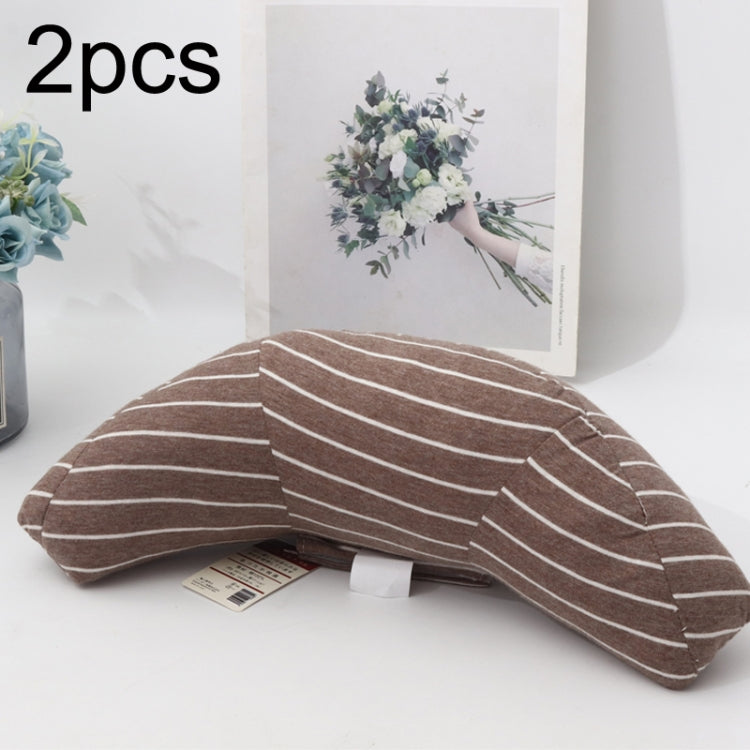 2pcs Children Neck Headrest Comfortable Shoulder Cover Car Neck Guard Pillow, 2pcs (Green Stripe), 2pcs (Blue Gray Strip), 2pcs (Gray Strip), 2pcs (Green Strip), 2pcs (Coffee Strip), 2pcs (Gray Stripe), 2pcs (Brown Stripe), 2pcs (Pink Stripe)