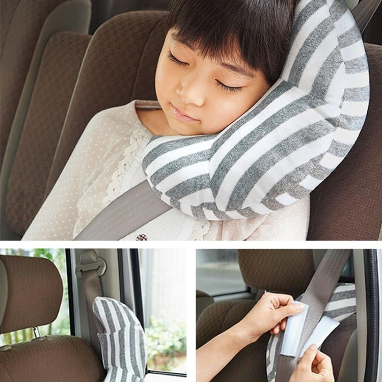 2pcs Children Neck Headrest Comfortable Shoulder Cover Car Neck Guard Pillow, 2pcs (Green Stripe), 2pcs (Blue Gray Strip), 2pcs (Gray Strip), 2pcs (Green Strip), 2pcs (Coffee Strip), 2pcs (Gray Stripe), 2pcs (Brown Stripe), 2pcs (Pink Stripe)