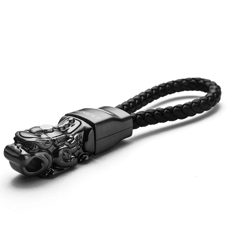 Braided Leather Rope Brave Troops Keychain With LED Light Metal Pendant, Leather Rope White+Gray, Leather Rope Golden +Orange, Leather Rope Black, Leather Rope White, Leather Rope Golden