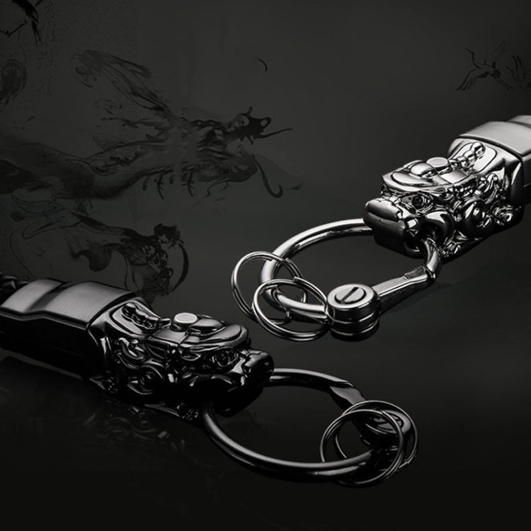 Braided Leather Rope Brave Troops Keychain With LED Light Metal Pendant, Leather Rope White+Gray, Leather Rope Golden +Orange, Leather Rope Black, Leather Rope White, Leather Rope Golden