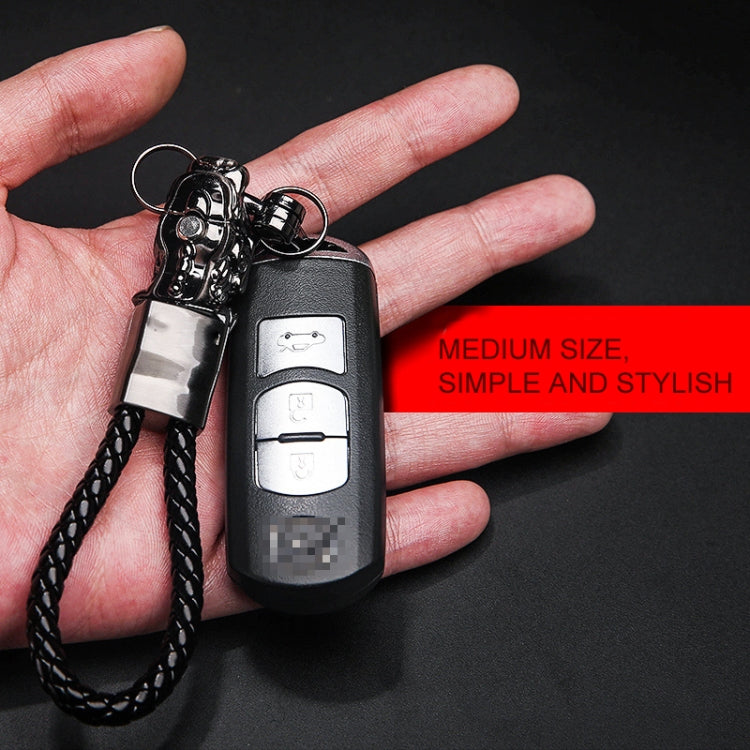 Braided Leather Rope Brave Troops Keychain With LED Light Metal Pendant, Leather Rope White+Gray, Leather Rope Golden +Orange, Leather Rope Black, Leather Rope White, Leather Rope Golden