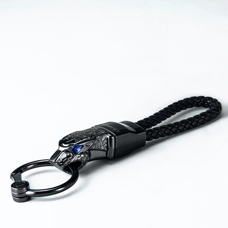 HONEST Diamond Encrusted Car Keychain Leather Cord Leopard Metal Keychain Pendant, Leather Rope Basic Black, Leather Rope Basic White, Leather Rope Basic Gold, Leather Rope Upgrade Black, Leather Rope Upgrade White, Leather Rope Upgrade Gold