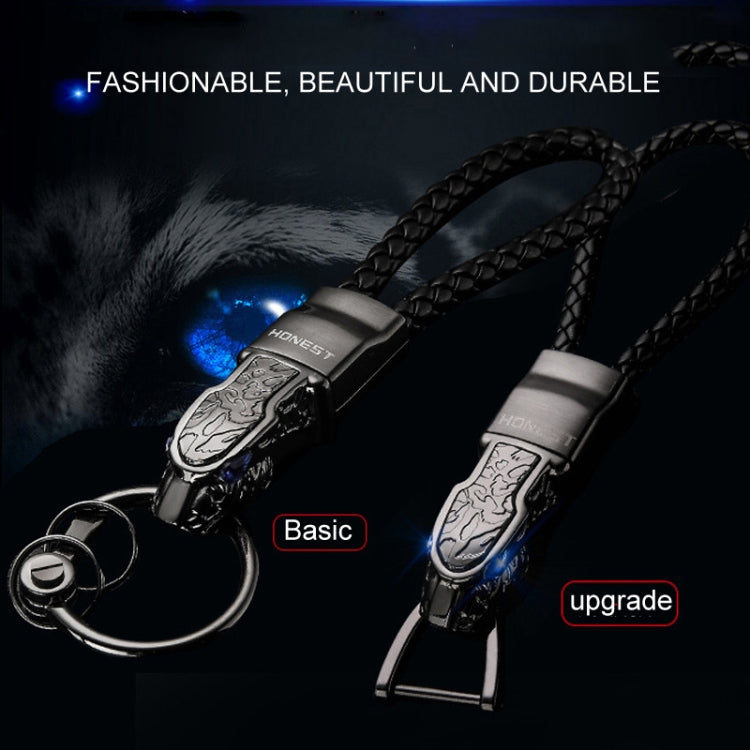 HONEST Diamond Encrusted Car Keychain Leather Cord Leopard Metal Keychain Pendant, Leather Rope Basic Black, Leather Rope Basic White, Leather Rope Basic Gold, Leather Rope Upgrade Black, Leather Rope Upgrade White, Leather Rope Upgrade Gold