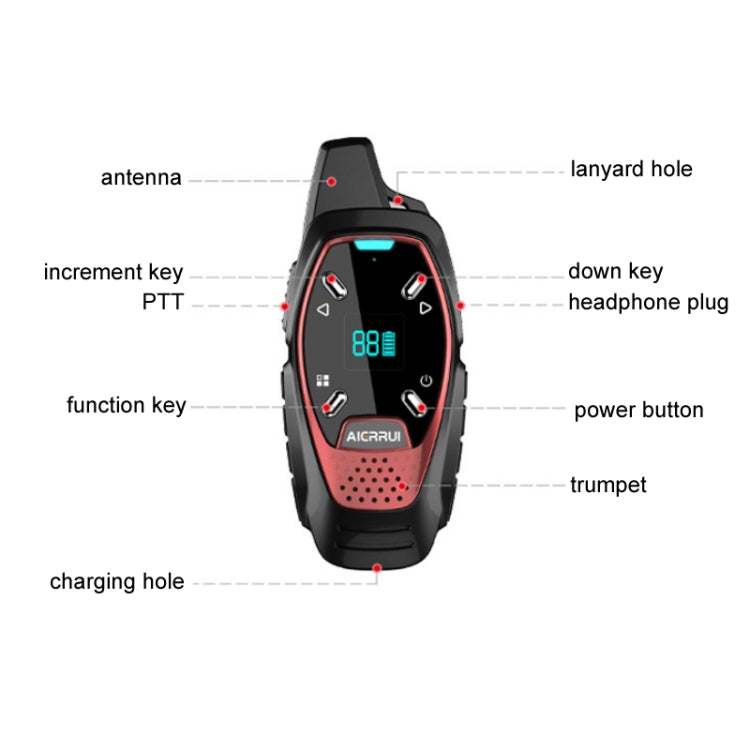 LED Display USB Charging Wireless Handheld Small Mini Walkie Talkie, A13 (Green), A13 (Blue), A13 (Black), A13 (White), A13 (Grey), A13 (Red)