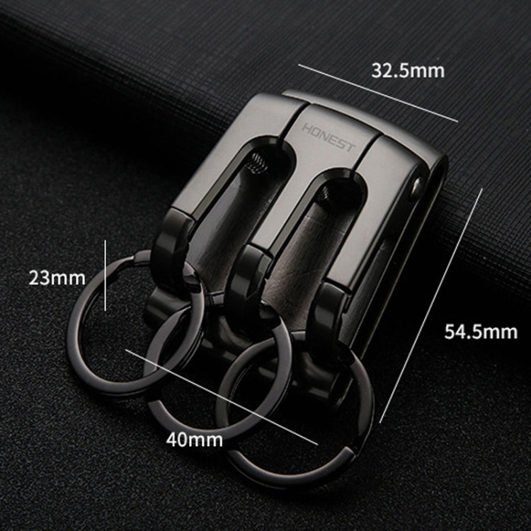 HONEST 3-ring Car Keychain Waist-hanging Anti-loss Keychain For Men