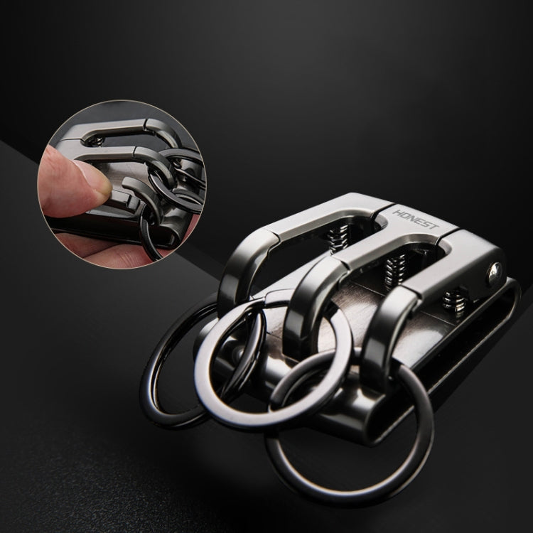HONEST 3-ring Car Keychain Waist-hanging Anti-loss Keychain For Men