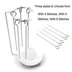 Stainless Steel Kebab Barbecue Hanging Rack Thick Skewers String Incense Stand, With 4 Stitches, With 5 Stitches, With 6 Stitches