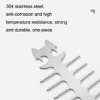 Outdoor Fish Bone Barbecue Steak 304 Stainless Steel Barbecue Stick, Cat Face Style Barbecue Stick, Hook Style Barbecue Stick