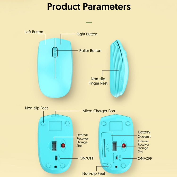 811 3 Keys Laptop Mini Wireless Mouse Portable Optical Mouse, Spec:, Charging Version (Black), Charging Version (White), Charging Version (Pink), Charging Version (Blue), Charging Version (Beige), Double Model (Black), Double Model (White)             ...