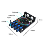 4 Ports Desktop Optical Fiber Terminal Box Founded Wall With SC Tailed Fiber Flange, 4 Optical Fiber Terminal Box