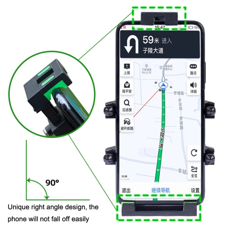 A02 Motorcycle Mobile Phone Navigation Bracket Car Riding Anti-shock Aluminum Alloy Rack, A02 M10 Ball Header Installation Model, A02 M8 Ball Header Installation Model, A02 U Car Handlebar Model, A02 Rearview Mirror Model
