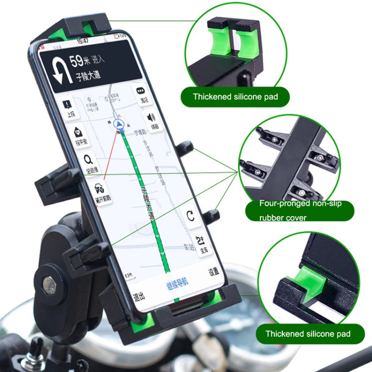 A02 Motorcycle Mobile Phone Navigation Bracket Car Riding Anti-shock Aluminum Alloy Rack, A02 M10 Ball Header Installation Model, A02 M8 Ball Header Installation Model, A02 U Car Handlebar Model, A02 Rearview Mirror Model