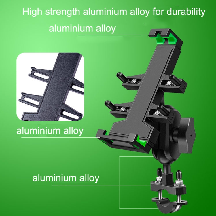 A02 Motorcycle Mobile Phone Navigation Bracket Car Riding Anti-shock Aluminum Alloy Rack, A02 M10 Ball Header Installation Model, A02 M8 Ball Header Installation Model, A02 U Car Handlebar Model, A02 Rearview Mirror Model