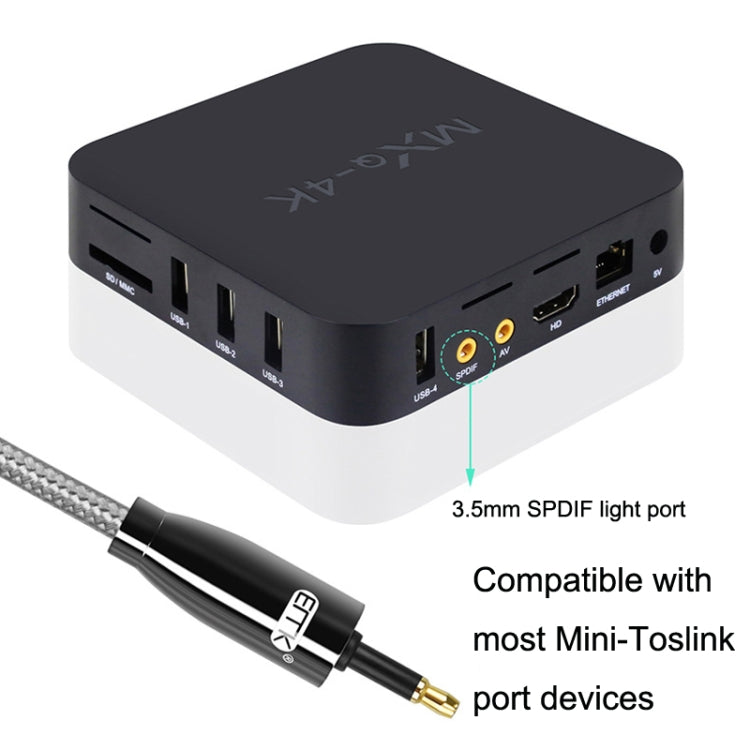 EMK QH4.0 Mini Toslink 3.5mm Interface SPDIF Audio Fiber Optical, Length:, 1m, 1.5m, 2m, 3m, 5m, 8m, 10m, 15m