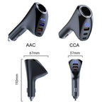 Car Charger Multifunctional Digital Display QC Charging Cigarette Lighter Adapter, AAC Dual USB, CCA Dual PD
