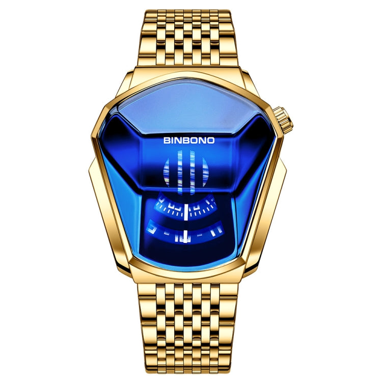 BINBOND Locomotive Concept Steel Belt Watch Men Live Black Technology Watch, Steel Belt Full Gold-Blue Face, Steel Belt Full Gold Gold Face, Steel Belt Black Stee Blue Face, Steel Belt Black Steel White Face, Steel Belt White Steel Blue Face           ...
