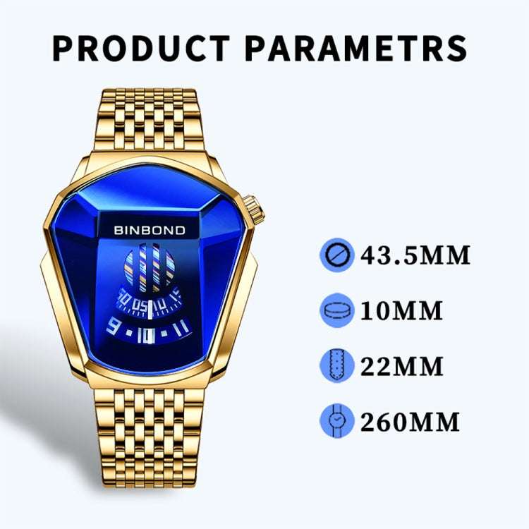 BINBOND Locomotive Concept Steel Belt Watch Men Live Black Technology Watch, Steel Belt Full Gold-Blue Face, Steel Belt Full Gold Gold Face, Steel Belt Black Stee Blue Face, Steel Belt Black Steel White Face, Steel Belt White Steel Blue Face           ...