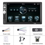 F133 7 Inches MP5 Bluetooth Player Universal Wired CarPlay Reversing Image Integrated, Style:, 7 Inches Standard+12 Lights Camera, 7 Inches Standard, 7 Inches Standard+4 Lights Camera, 7 Inches Standard+8 Lights Camera