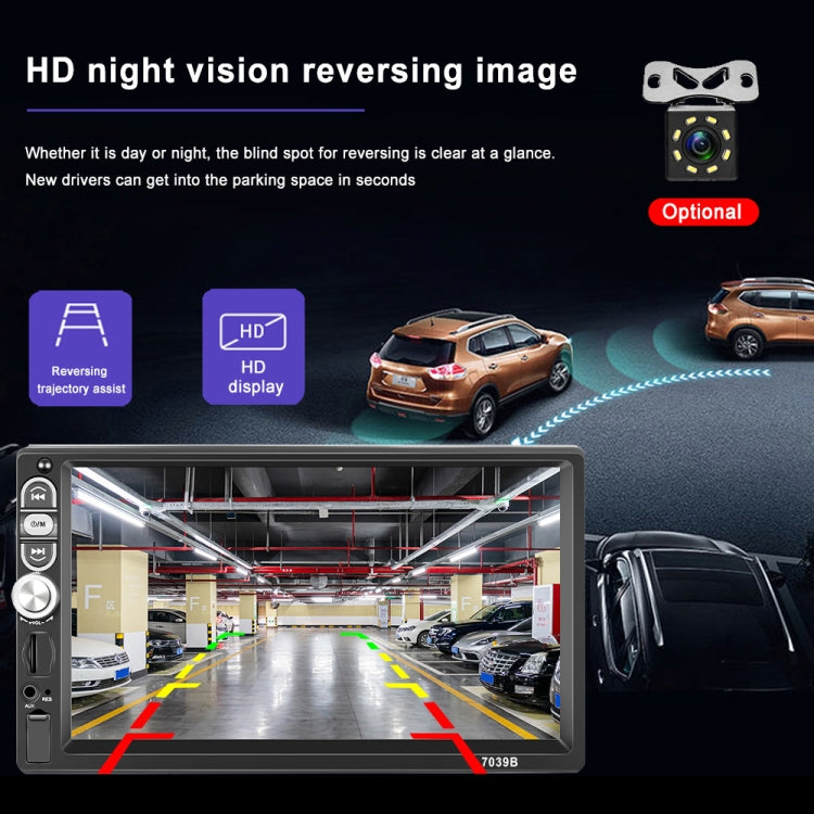 F133 7 Inches MP5 Bluetooth Player Universal Wired CarPlay Reversing Image Integrated, Style:, 7 Inches Standard+12 Lights Camera, 7 Inches Standard, 7 Inches Standard+4 Lights Camera, 7 Inches Standard+8 Lights Camera