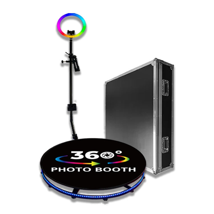 RGB Fill Light Photo Booth Turning Led Camera Photo Spin Stand With Flight Case, 68cm, 80cm, 100cm, 115cm