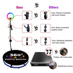 RGB Fill Light Photo Booth Turning Led Camera Photo Spin Stand With Flight Case, 68cm, 80cm, 100cm, 115cm
