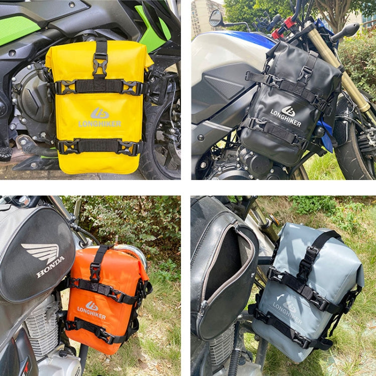 LONGHIKER Motorcycle Quick Release Waterproof Bumper Side Bag, Yellow, Black, Orange, Gray