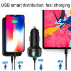 IBD355-1UC USB+Type-C/USB-C Dual Ports Mobile Phone Car Charger, 48W