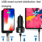 IBD355-2C PD20W+PD20W Smart Car Mobile Phone Charger, 40W(Orange), 40W(Pink), 40W(Yellow)
