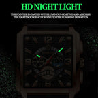 BINBONG B6575 Men Vintage Square Multifunctional Waterproof Luminous Quartz Watch, Black-Rose Gold-Black-Rose, Black-Black-Black-White, Black-Black-Black-Rose, Full Gold-Black, White-Black, White-White, Brown Leather-Rose Gold-Black                    ...