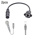 2pcs XLR 3 Pin Female To RJ45 Female Network Connector Adapter Converter Cable, 30cm